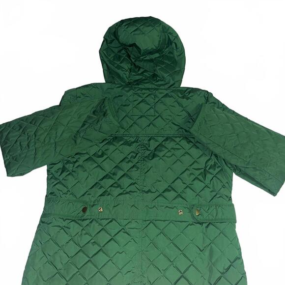New J.Crew Signature Puffer $200 Womans Small Quilted Green Hooded Jacket luxury - Picture 4 of 9